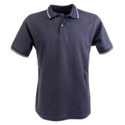 100% piqué cotton (180 g/m2) short-sleeved polo shirt with contrasting stripe
