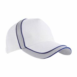 Light cotton 5-panel cap with contrasting piping and insert, adjustable velcro strap