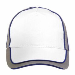 Light cotton 5-panel cap with contrasting piping and insert, adjustable velcro strap
