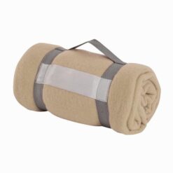 Fleece blanket 190 gr, rolled with customisable nylon straps Fleece blanket 190 gr, rolled with customisable nylon straps