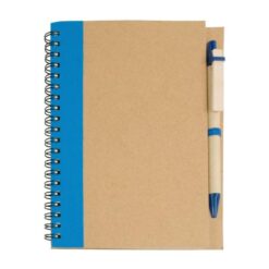 Ecycled-paper ring-bound notebook, blank sheets (70 pages) with cardboard pen