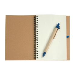 Ecycled-paper ring-bound notebook, blank sheets (70 pages) with cardboard pen