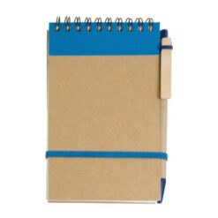 Recycled-paper ring-bound notepad, blank sheets (70 pages) with cardboard pen Recycled-paper ring-bound notepad, blank sheets (70 pages) with cardboard pen