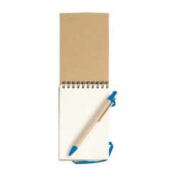 Recycled-paper ring-bound notepad, blank sheets (70 pages) with cardboard pen