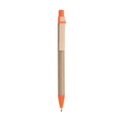 Cardboard snap pen with wooden clip