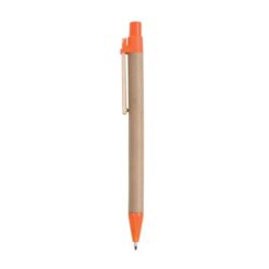 Cardboard snap pen with wooden clip