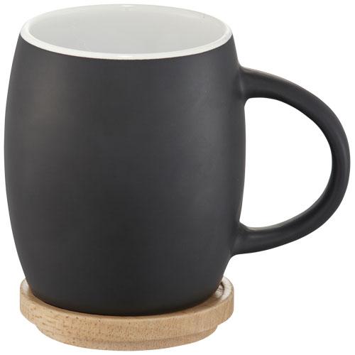 Hearth 400 ml ceramic mug with wooden coaster Hearth 400 ml ceramic mug with wooden coaster