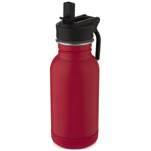 Lina 400 ml stainless steel sport bottle with straw and loop Lina 400 ml stainless steel sport bottle with straw and loop