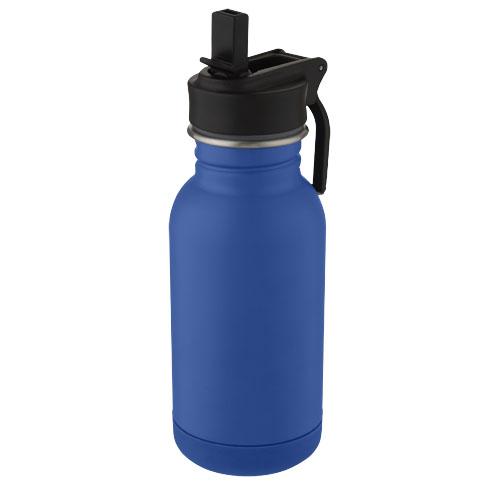 Lina 400 ml stainless steel sport bottle with straw and loop Lina 400 ml stainless steel sport bottle with straw and loop