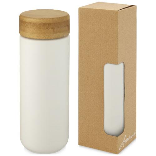Lumi 300 ml ceramic tumbler with bamboo lid Lumi 300 ml ceramic tumbler with bamboo lid