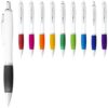 Nash ballpoint pen with white barrel and coloured grip