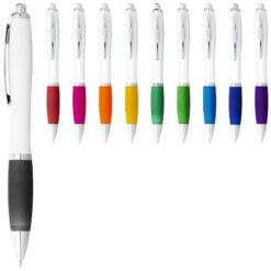 Nash ballpoint pen white barrel and coloured grip