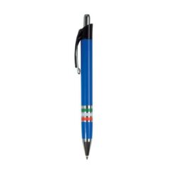 Plastic snap pen with three-colour grip (Italian, French or Spanish flag), jumbo refill