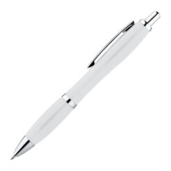 Plastic ball pen with metal clip