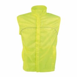 High-visibility fluorescent polyester vest with breathable mesh on the back High-visibility fluorescent polyester vest with breathable mesh on the back