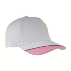 Cotton 5-panel cap with coloured section on the visor and reflective piping Cotton 5-panel cap with coloured section on the visor and reflective piping