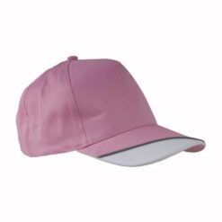 Cotton 5-panel cap with white section on the visor and reflective piping Cotton 5-panel cap with white section on the visor and reflective piping