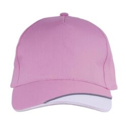 Cotton 5-panel cap with white section on the visor and reflective piping