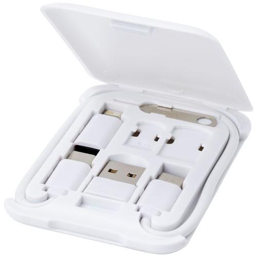 Savvy recycled plastic modular charging cable with phone holder Savvy recycled plastic modular charging cable with phone holder