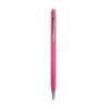 Twist pen with metal clip and barrel, and matching touchscreen rubber tip