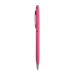 Twist pen with metal clip and barrel, and matching touchscreen rubber tip