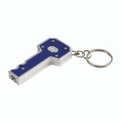 Plastic key-shaped key ring with light