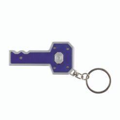 Plastic key-shaped key ring with light