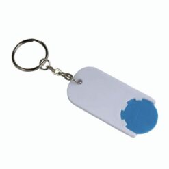 Plastic key ring with shopping trolley token