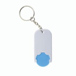 Plastic key ring with shopping trolley token