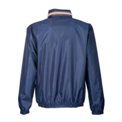 Water-resistant 210T polyester jacket with fold-away hood with zip. Folds up into a w