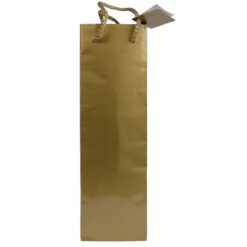 157 g/m2 laminated paper bottle shopping bag with gusset and bottom reinforcement, string