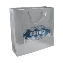 157 g/m2 laminated paper shopping bag with gusset and bottom reinforcement, string handles