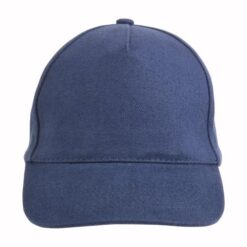 Thick brushed cotton 5-panel cap, adjustable strap with metal buckle