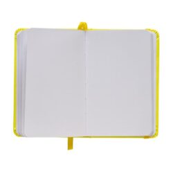 PVC notebook with coloured elastic, blank sheets (80 pages), satin bookmark