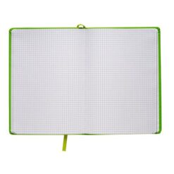 PU notebook with coloured elastic, squared sheets (80 pages), satin bookmark