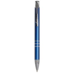 Metal snap pen with 3-ring decoration and chromed details