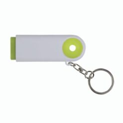 Plastic key ring with shopping trolley token and 2-LED light