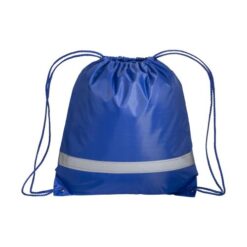 210T polyester backpack with reflective strip, drawstring closure and reinforced corners