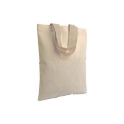 135 g/m2 natural cotton mini shopping bag with coloured short handles 135 g/m2 natural cotton mini shopping bag with coloured short handles
