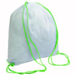 White 210T polyester backpack with drawstring closure, reinforced corners White 210T polyester backpack with drawstring closure, reinforced corners