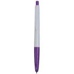 Plastic snap pen with touchscreen rubber tip