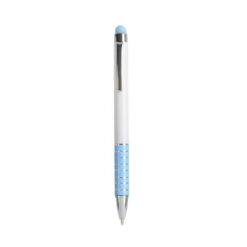 Twist pen with white plastic barrel and coloured aluminium grip, matching the touchscreen Twist pen with white plastic barrel and coloured aluminium grip, matching the touchscreen