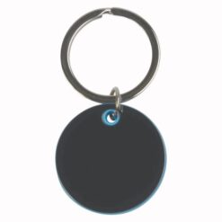 Round metal key ring with coloured plastic edge