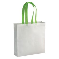 Laminated, heat-sealed 100 g/m2 non-woven fabric shopping bag with gusset and long handles Laminated, heat-sealed 100 g/m2 non-woven fabric shopping bag with gusset and long handles
