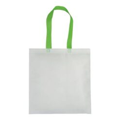 Laminated, heat-sealed 100 g/m2 non-woven fabric shopping bag with gusset and long handles