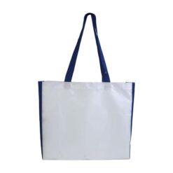Heat-resistant 210D polyester shopping bag with coloured gusset, suitable for sublimation