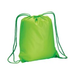 Fluorescent 210T polyester backpack with drawstring closure and reinforced corners