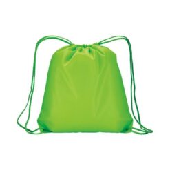 Fluorescent 210T polyester backpack with drawstring closure and reinforced corners