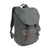 Polyester, two-tone melange-effect backpack with 2 pockets