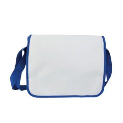 600D polyester book bag with adjustable shoulder strap and white flap